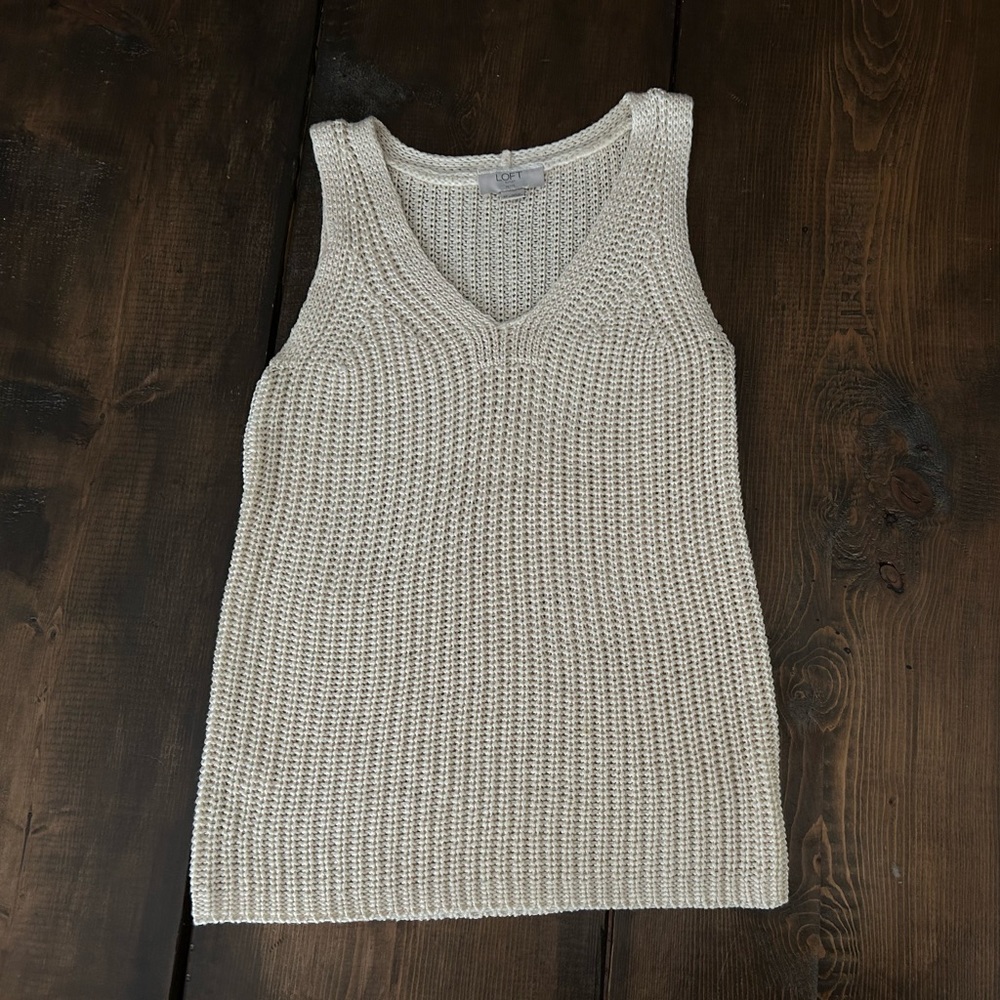 Loft knit cream tank